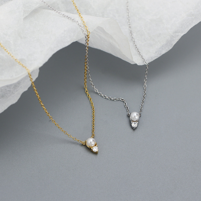 Colier din Argint 925 „Glimmer Pearl” – Cadoul Perfect în Nuanțe de Argint Pur [2]