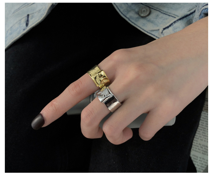 Inel Argint 925 Aurit „Golden Silk” – Design Texturat și Minimalist [5]
