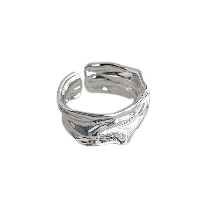 Inel Argint 925 „Liquid Silver” – Design Abstract și Texturat [3]