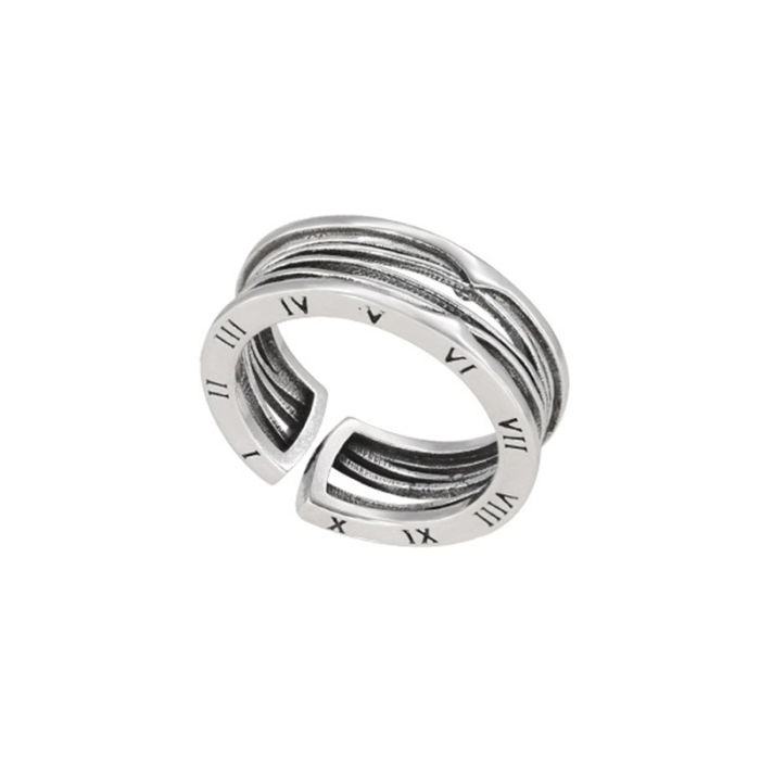 Inel Argint 925 „Timeless Roman” – Design Multi-Band cu Cifre Romane [4]