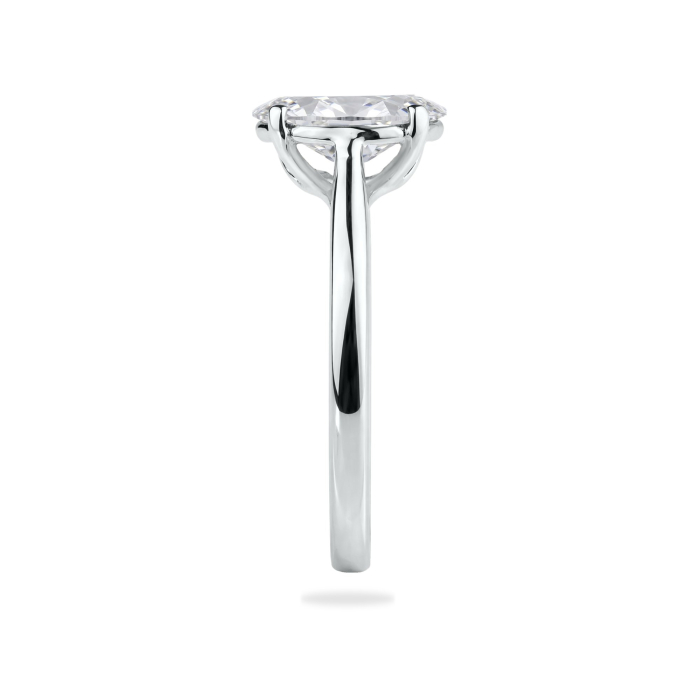 Inel de Logodnă Solitaire din Aur Alb 18K cu Diamant de Laborator Oval 1.50ct [3]