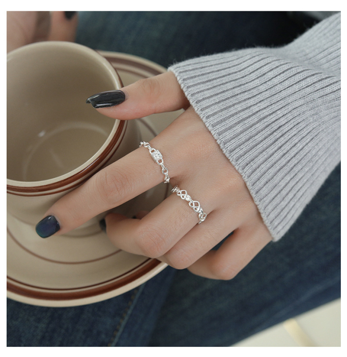 : Inel din Argint 925 Rodiat cu Cristal Pătrat – Princess Cut Chain Ring [2]