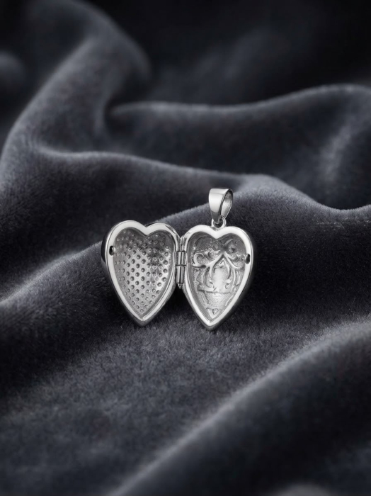 Medalion Port-Poza din Argint 925 Eternal Heart cu Opal și Zirconiu [2]