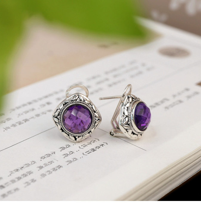 Set Argint 925 „Royal Amethyst” – Pandantiv și Cercei cu Design Vintage [2]