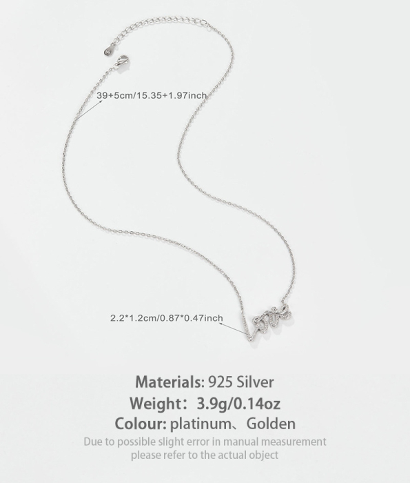 Set Bijuterii Argint 925 „Love” – Colier și Inel cu Cristale Zirconiu [4]