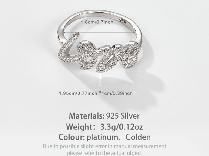 Set Bijuterii Argint 925 „Love” – Colier și Inel cu Cristale Zirconiu [2]