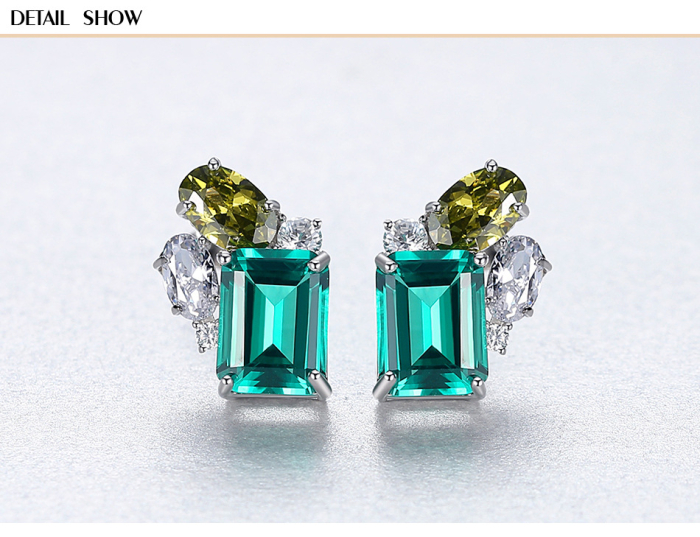 Set Bijuterii din Argint 925 Rodiat – Colier și Cercei Emerald & Peridot Crystal [3]