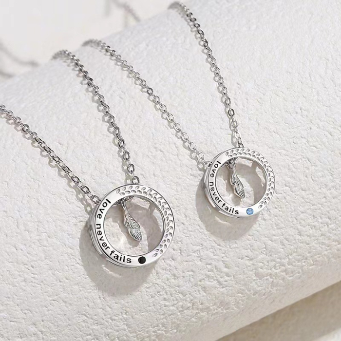 Set Coliere Cuplu Argint 925 „Love Never Fails” – Inelele Promisiunii [3]
