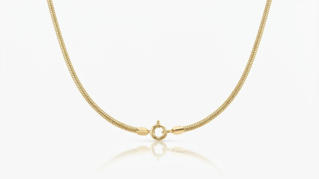LANT BARBAT AUR 14K - Lantisor din Aur 14K Model Sarpe – Eleganta Minimalista si Stralucire Fluida
