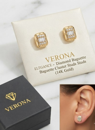 CERCEI AUR 14K CU DIAMANT NATURAL - Cercei din Aur 14K cu Diamante 0.10ct FG SI, 1.32g