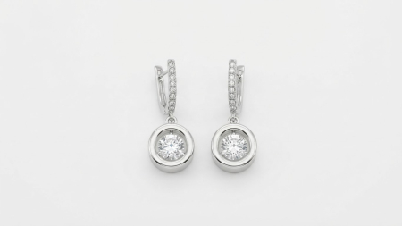 OUTLET - Cercei Drop din Argint 925 Crystal Solitaire Orbit, cu Zirconiu