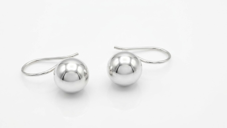 OUTLET - Cercei din Argint 925 cu Sferă Netedă – Minimalist Ball Drop