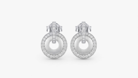 OUTLET - Cercei Argint 925 Rodiat Geometrici Rotunzi cu Zirconiu