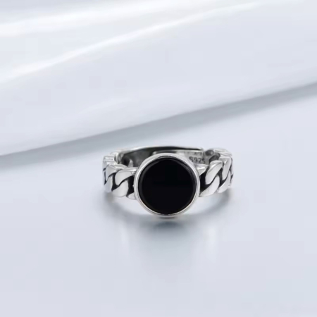 Inel Sigiliu din Argint 925 „Black Onyx Style” – Design cu Zale Cubaneze [2]