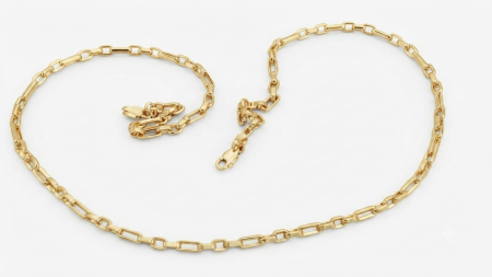 LANT BARBAT AUR 14K - Lanț Aur Galben 14K Model Zale Rectangulare Link Chain | 45 cm, 4.43g, Unisex
