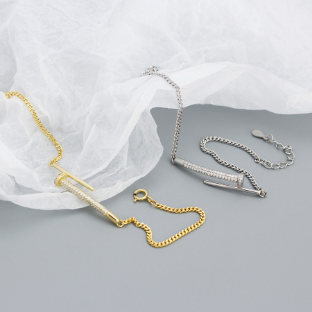 Bratara argint 925 dama - Bijuterie din Argint 925 „Urban Nail” – Design Avangardist și Strălucire Statement