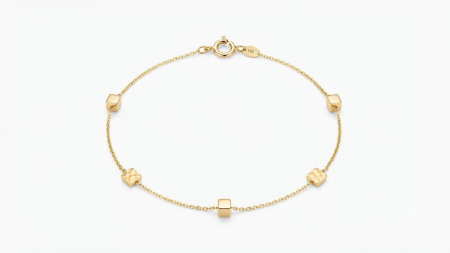 bijuterii aur - Brățară Aur 14K cu Cuburi Mixte – Design Geometric și Texturat