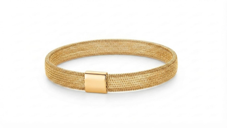 bratari aur 14k - Brățară Aur 14K Lată tip Mesh – Model Plasă Elastică, 4.5g, 18cm