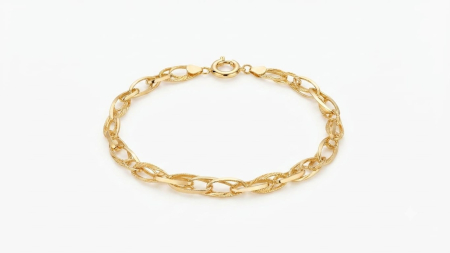 bratari aur 14k - Brățară Aur 585 „Gold Twist” – Model Elegant cu Reflexii Multiple