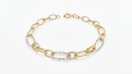 bratari aur 14k - Brățară Aur 585 „Golden Wave” – Model Elegant cu Reflexii Radiante
