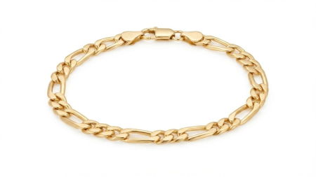 BRATARI BARBATI AUR 14K - Brățară Aur Galben 14K Model Figaro Clasic Plat | 20 cm, 6g, Unisex