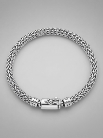 OUTLET - Bratara Barbateasca din Argint 925 Braided Shield cu Inchizatoare de Siguranta