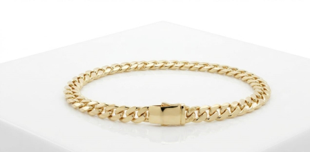 Bijuterii barbati - Brățară Barbăți/Dama Aur 14K, Model Grumet Plat, 6-8mm
