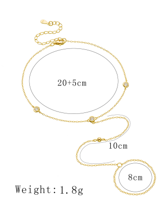 bratara picior - Brățară picior din Argint 925 Placată cu Aur – Model Boho-Chic cu Cristale