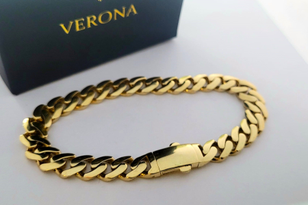 bratari aur 14k - Brățară Cuban Link din Aur Galben 14K cu Închizătoare Casetă Premium