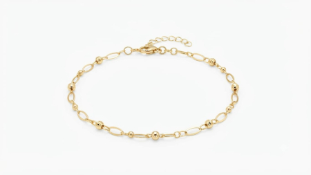 bratari aur 14k - Brățară Damă Aur Galben 585, Model Station cu Sfere și Extensie