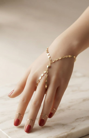bratari aur 14k - Brățară de Mână Șahmeran din Aur Galben 14K, Model Zale Ovale Shimmer – 3.43g