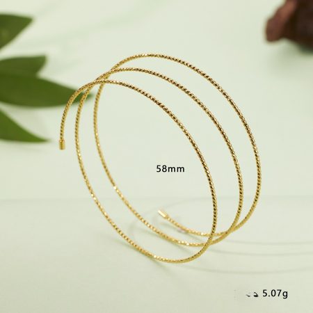 Bratara argint 925 dama - Brățară din Argint 925 Aurit „Golden Spiral” – Design Multi-Strat cu Strălucire Diamantată