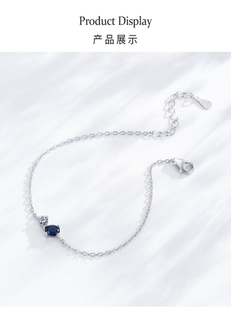 Bratara argint 925 dama - Brățară din Argint 925 „Blue Drop” cu Zirconia Albastru Regal și Cristal