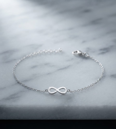 Bratara argint 925 dama - Brățară din Argint 925 cu Simbolul Infinitului Minimalist, 17+3 cm, 1.38g