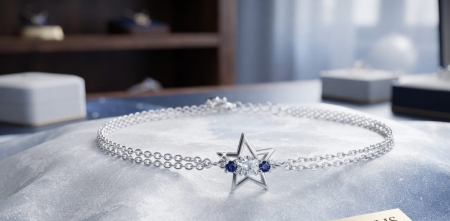 Bratara argint 925 dama - Brățară din Argint 925 Double Chain Celestial Star – Eleganță Cosmică și Stil Rafinat