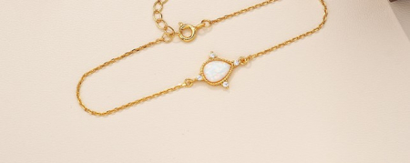 Bijuterii argint 925 - Brățară Din Argint 925 Gold Enchanted Opal Teardrop