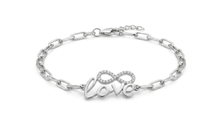 Bratara argint 925 dama - Brățară din Argint 925 „Love Infinit” cu Zale și Zirconiu