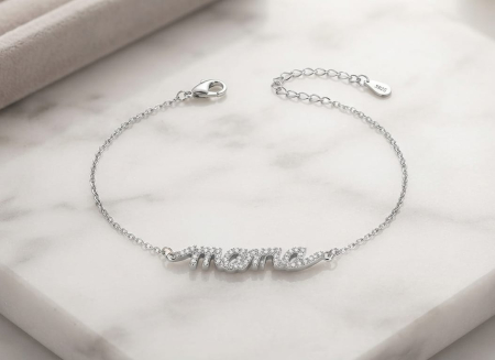 Bratara argint 925 dama - Brățară din Argint 925 Pavé Mama – Cadoul Ideal plin de Emoție și Strălucire