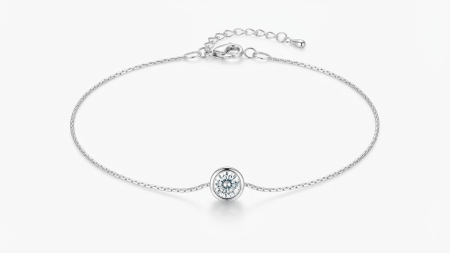 OUTLET - Brățară din Argint 925 „Pure Solitaire” cu Zirconiu Rotund în Montură Bezel]