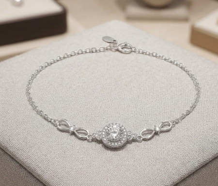 Bratara argint 925 dama - Brățară din Argint 925 Royal Halo și Infinit cu Zirconii