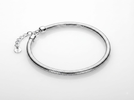 bijuterii barbati - Brățară din Argint 925 Tip Șarpe (Snake Chain) pentru Talismane, 19+3 cm, 15.20g
