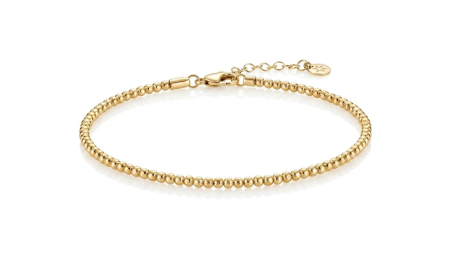 bratari aur 14k - Brățară din Aur Galben 14K cu Bile – Eleganță Clasică și Strălucire Continuă