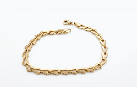 bratari aur 14k - Brățară din Aur Galben 14K – Design Avangardist cu Zale Geometrice Triunghiulare