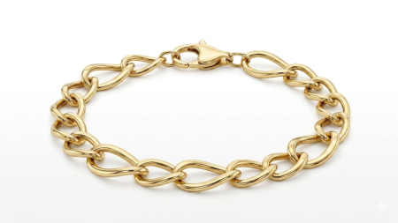 bratari aur 14k - Brățară din Aur Galben 14K – Model cu Zale Răsucite în Formă de Infinit,