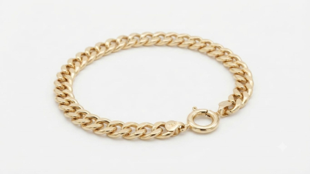 BRATARI BARBATI AUR 14K - Brățară din Aur Galben 14K Model Curb (Gourmette) Clasic, Lungime 20 cm, 10.15 grame