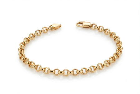 BRATARI BARBATI AUR 14K - Brățară din Aur Galben 14K Model Rolo Clasic, Lungime 20 cm, 3.3 grame