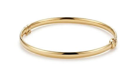 bratari fixe aur 14k - Brățară Fixă Clasică din Aur Galben 14K cu Profil Semirotund