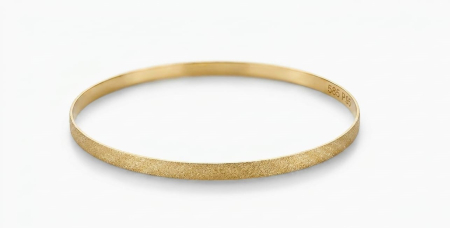 bratari fixe aur 14k - Brățară Fixă din Aur Galben 14K cu Finisaj Sablat / Stardust