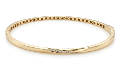 bratari fixe aur 14k - Brățară Fixă din Aur Galben 14K cu Model Răsucit