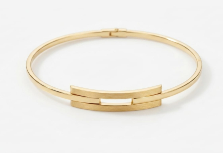 bratari fixe aur 14k - Brățară Fixă din Aur Galben 14K – Design Structural Satinat și Lucios (3.5g)